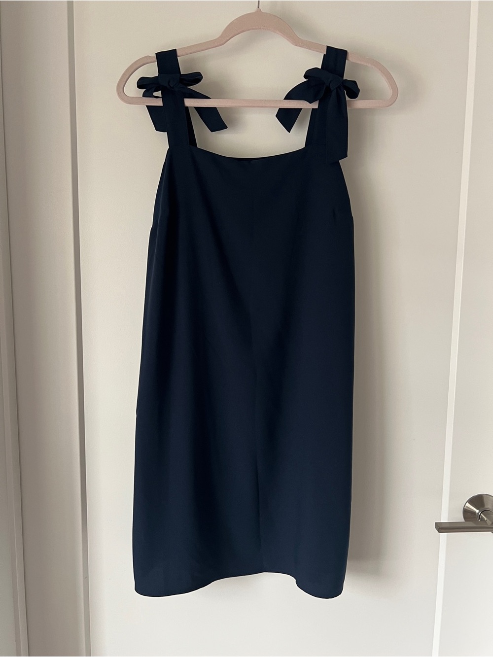 LOFT Navy Tie-Shoulder Mini Dress